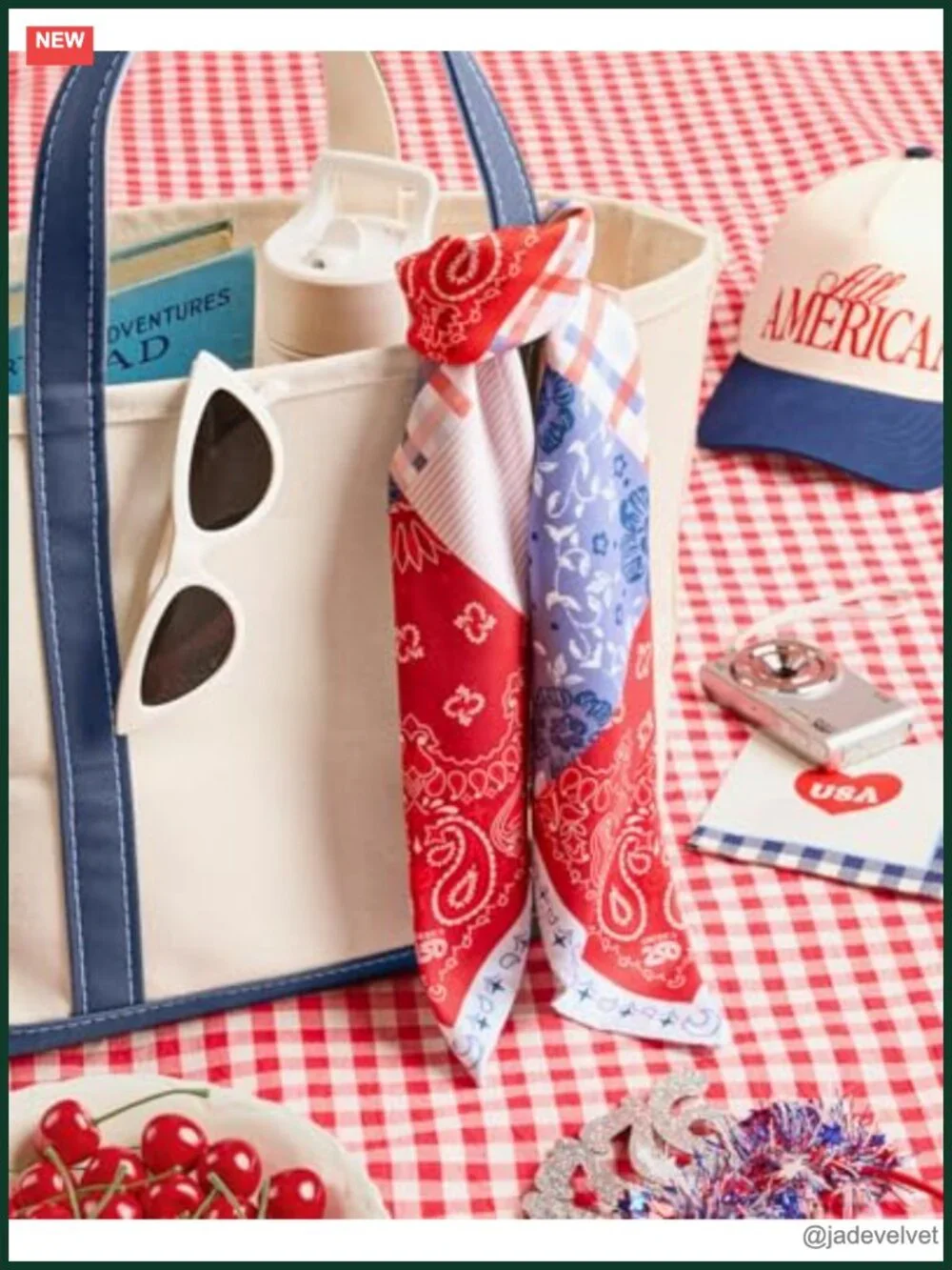 Patriotic Patchwork Bandana, Polyester, 27x27in, Fashion Scarf